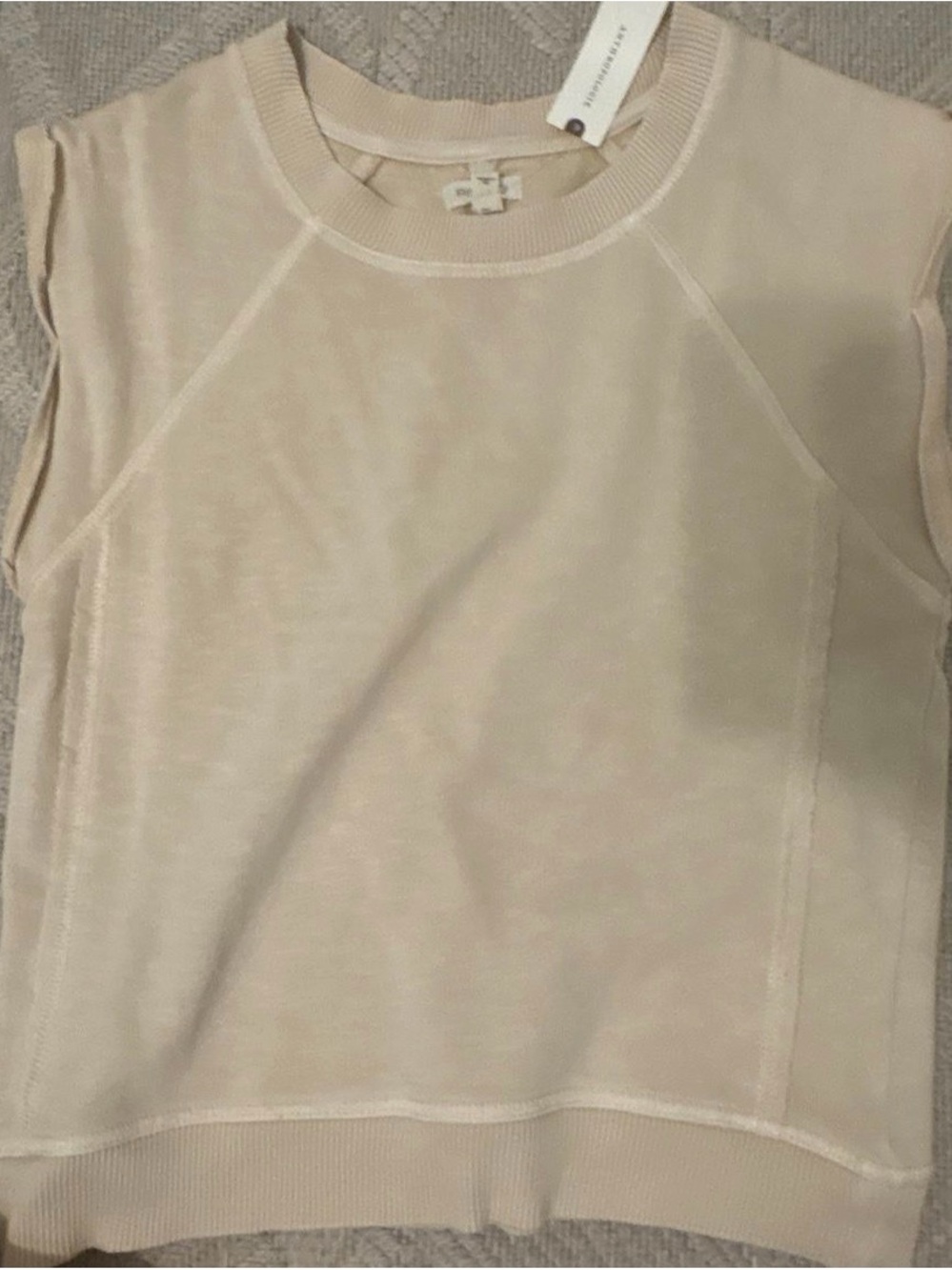 Anthropologie Pilcro Cream Muscle Sweatshirt Top XS NWT - Picture 2 of 4